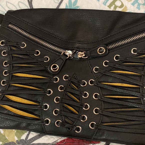 Olivia +Joy black crossbody with sliver hardware and adjustable strap. - Picture 2 of 4